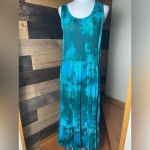 Jason Wu Tie Dye Knit Ruffle Midi Dress, Size Medium